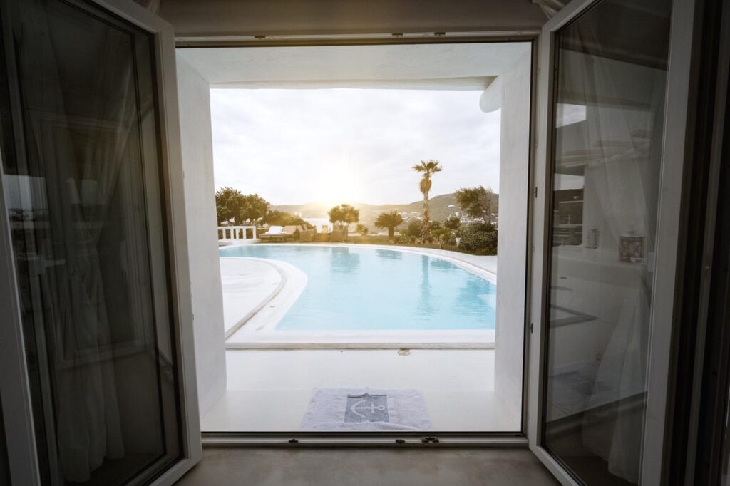 private pool - white villa mykonos - mykonos villas