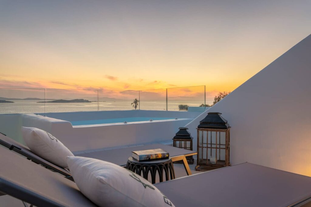 villa sunset penthouse - villas mykonos - mykonos services concierge pool